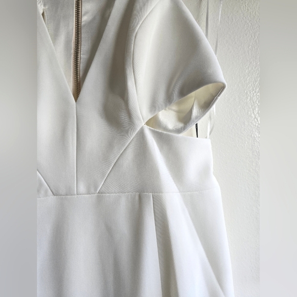 NWT! Jaygodfrey, Krooger Deep V-Neck Cutout Dress, Light Ivory, Size 2 -$299 - Picture 4 of 11